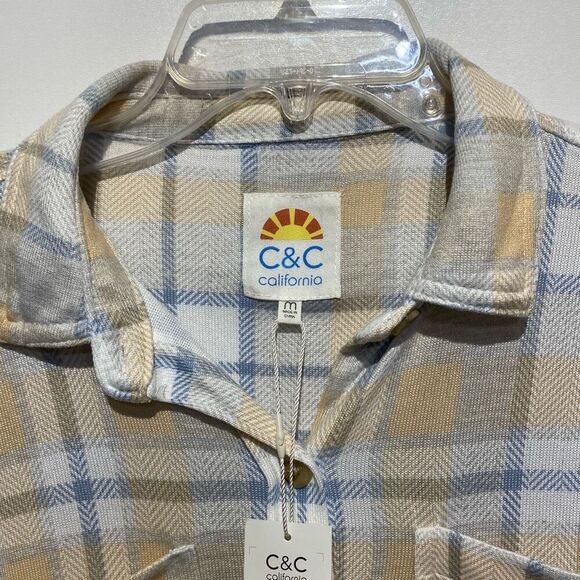 C&C California Women's Multicolor Soft Long Sleeve Button Up Shirt Medium NWT - Picture 5 of 10